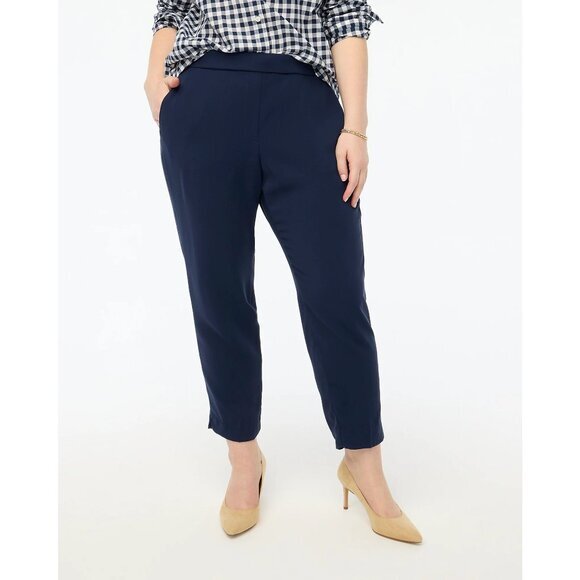J. Crew Classic Jamie Pants with Elastic Waist Navy Blue Plus Size 22 NWT